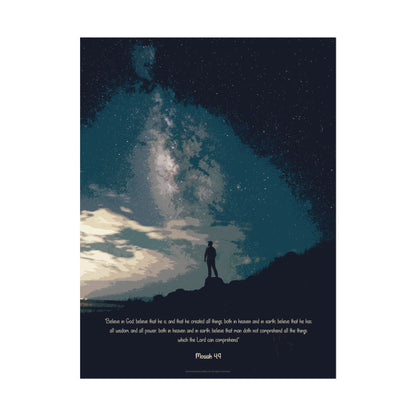 "Believe in God, Trust His Power" – Mosiah 4:9 ✨🙌 Premium Rolled Poster – 285 gsm Fine Art Paper