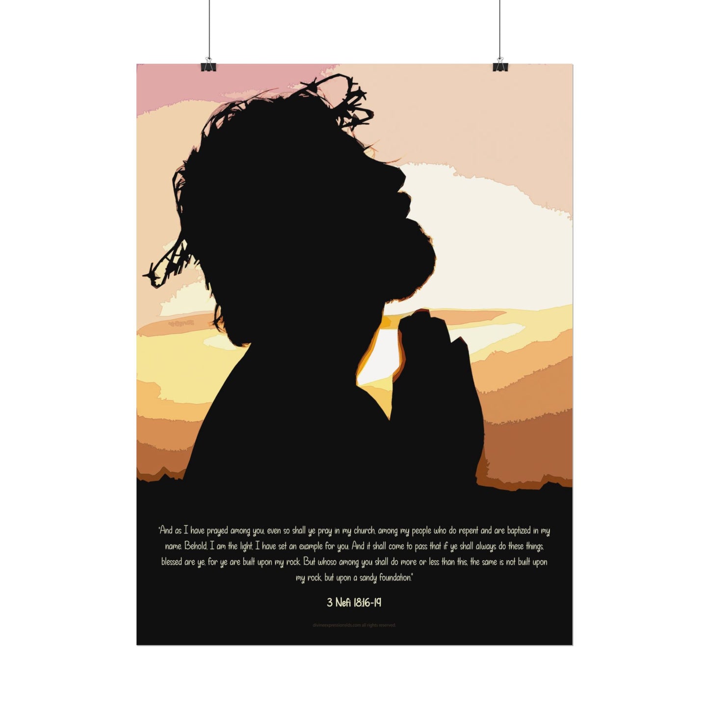 "Teach by Example" – 3 Nephi 18:16-19 ✨📖 Premium Rolled Poster – 285 gsm Fine Art Paper