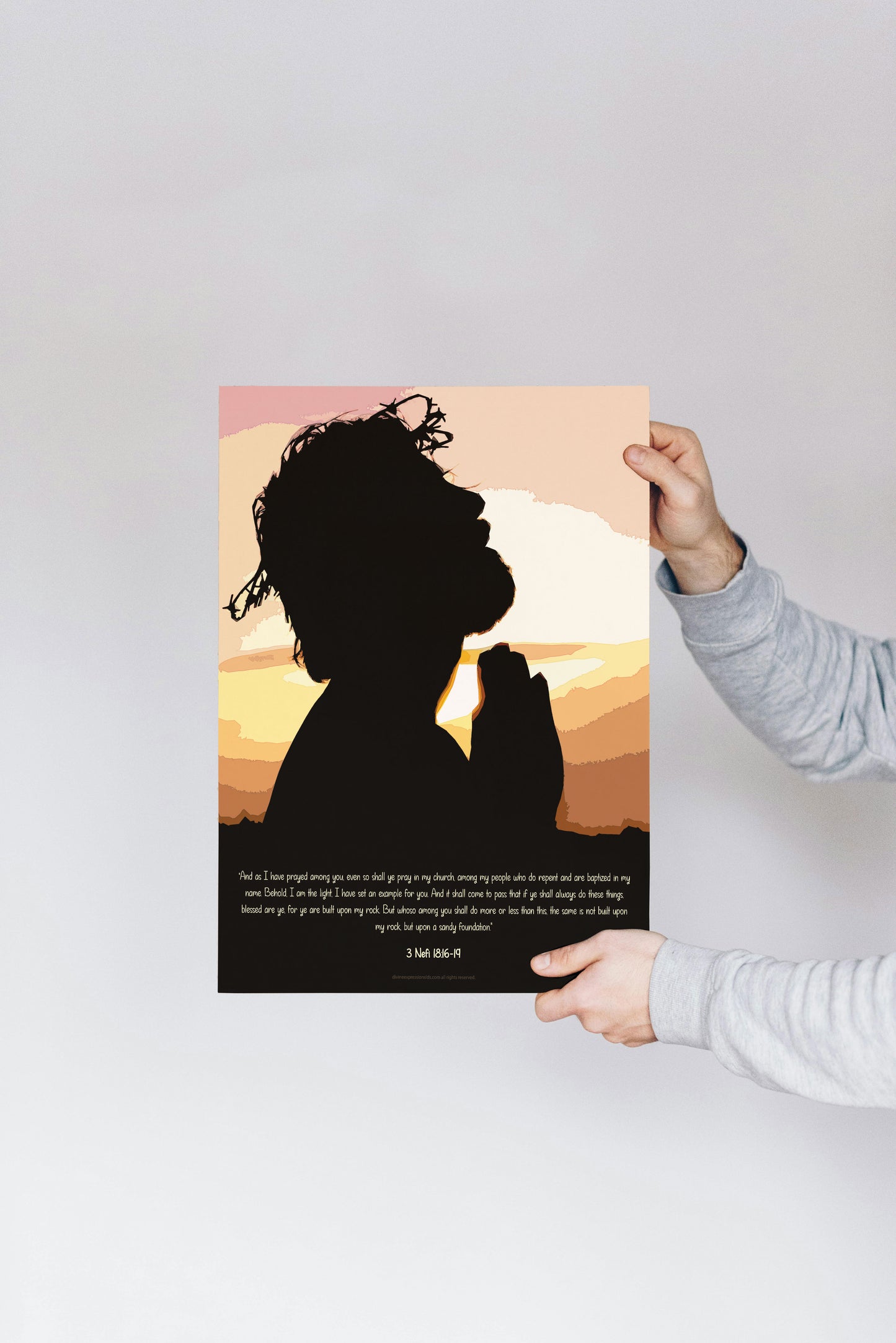 "Teach by Example" – 3 Nephi 18:16-19 ✨📖 Premium Rolled Poster – 285 gsm Fine Art Paper