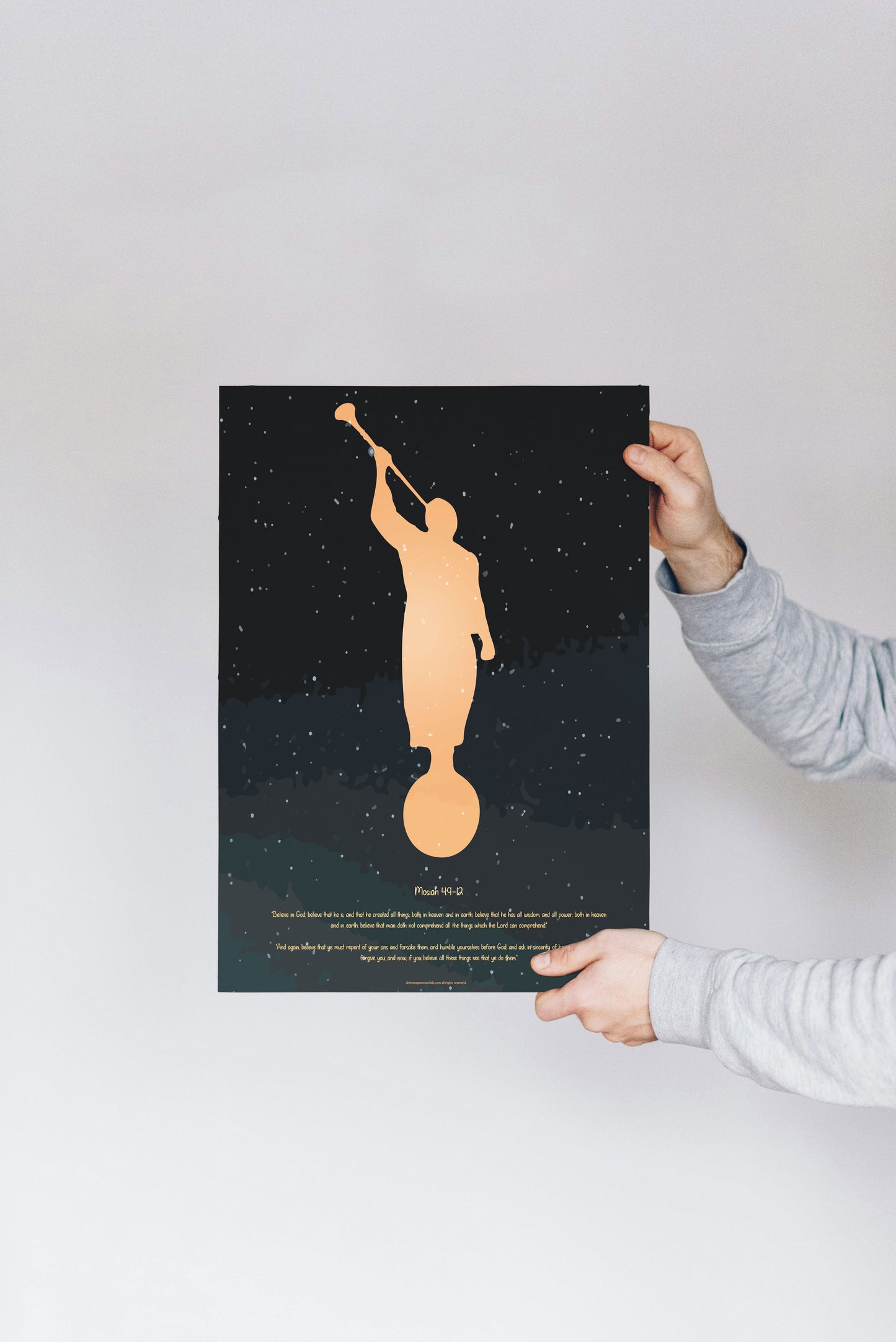 "Believe and Rejoice" – Mosiah 4:9-12 ✨🙌 Premium Rolled Poster – 285 gsm Fine Art Paper